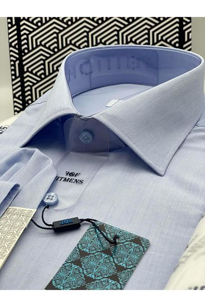 Fitmens Classic Long Sleeve Imported Filafil Men's Gift Boxed Shirt Fs- 003174   - Light Blue
