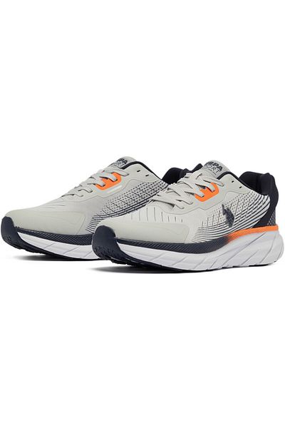 U.S. Polo Assn. Men's Grey Low-Top Sneakers - Lightweight Lace-Up Design, Comfortable for Everyday Outfits