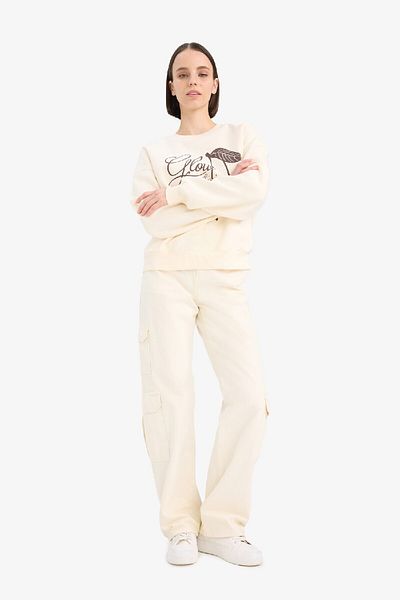 DeFacto Gabardine Winter Pants - Cargo Pocket and Regular Waist Straight Leg D3762Ax24Au