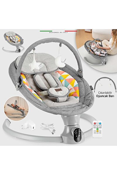 Elele Sette Elektrikli Otomatik Sallanan Ana Kucağı Gri