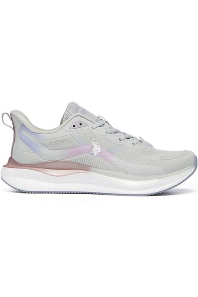 U.S. Polo Assn. Women's Grey Low-Top Sneakers - Bold Lace-Up Style, Comfortable Casual Footwear