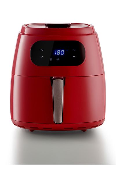 ALSAIF Electric Air Healthy Fryer With Digital To Fry, Bake, Grill, Roast Or Reheat, 1800w, Red