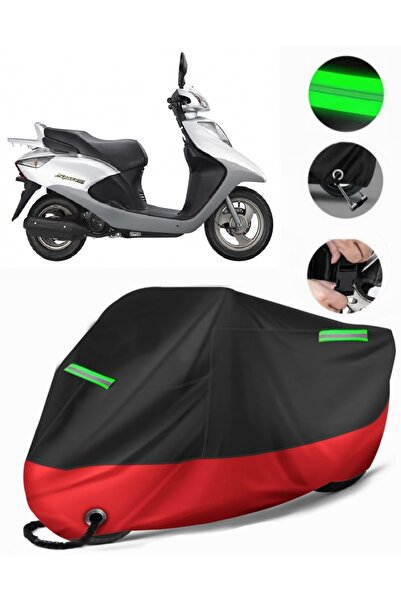 MotoEN هوندا JF 26 (3) مشمع دراجة نارية ممتاز متوافق (قفل متوافق) أسود-أحمر