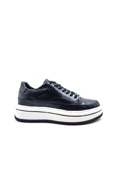 MARCOMEN Genuine Leather High Sole Men's Black Stylish Sports Sneaker Shoes