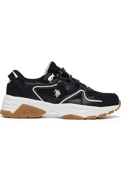 U.S. Polo Assn. Women's Black Low-Top Sneakers - Lightweight Lace-Up Design
