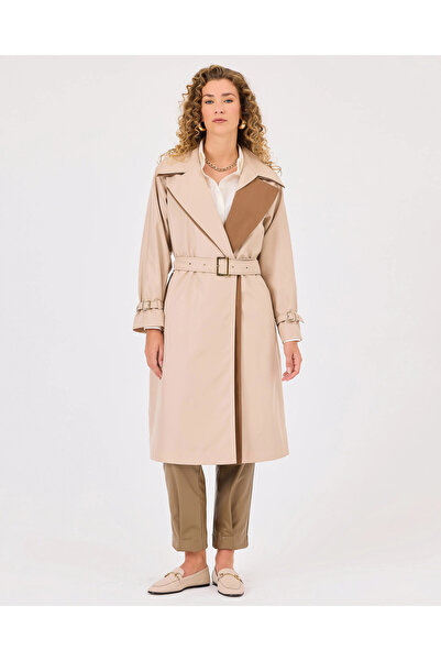 SCL Kruvaze Yaka Astarlı Trençkot