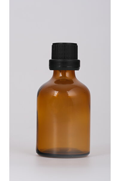 50 ml Cam Amber Ecza Şişesi Kapak+Tıpa 10 Adet