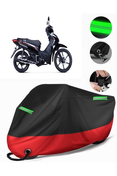 MotoEN غطاء دراجة نارية ممتاز متوافق مع Kuba SJ50 Pro (متوافق مع القفل) أسود-...
