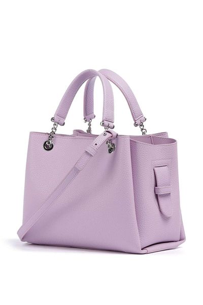 Emporio Armani Pink Daily Use Logo Leather Zippered Shoulder Bag Y3D159 Yfn6E-M4035