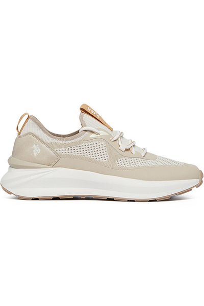 U.S. Polo Assn. Women's Beige Low-Top Sneakers - High-Quality Sole for Everyday Look
