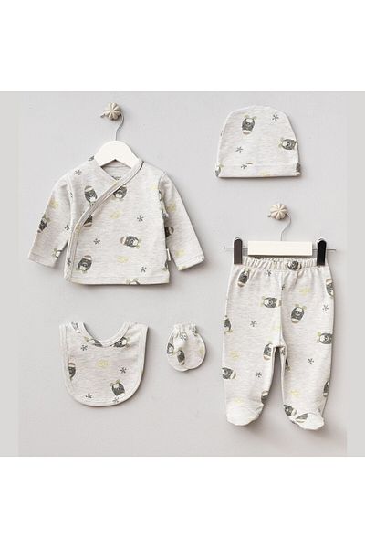 Bebitof Baby بيبيتوف طقم لباس أطفال منقوش مكون من 5 قطع 20122