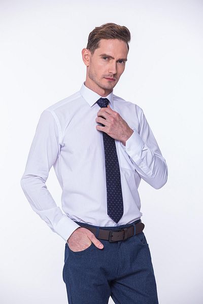 Fitmens Classic Long Sleeve Terry Cotton Gift Boxed Men's Shirt Fs- 001367   - White