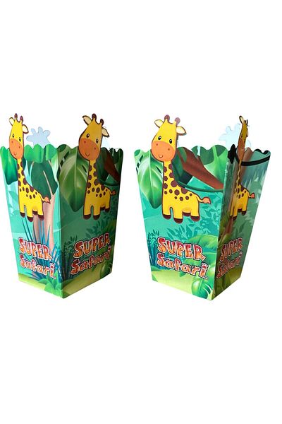Cadde Süs Safari Themed Popcorn 8-Piece Corn Box