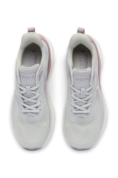 U.S. Polo Assn. Women's Grey Low-Top Sneakers - Bold Lace-Up Style, Comfortable Casual Footwear