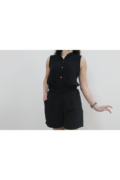 red sable Vest Set with Muslin Shorts