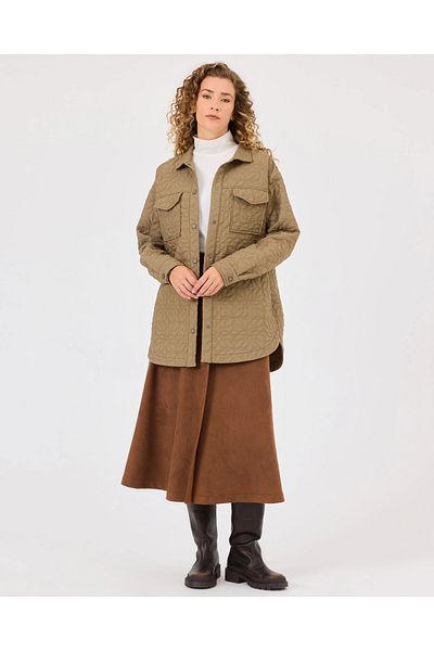 SCL Jachetă matlasată cu model floral și buzunar