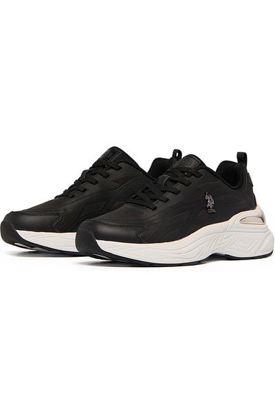 U.S. Polo Assn. Women's Black Low-Top Sneakers - Lightweight Lace-Up Design
