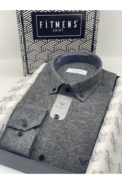 Fitmens Classic Long Sleeve Winter Lumberjack Collar Buttoned Cotton Gift Boxed Men's Shirt V.Filafil Fs- 003136   -