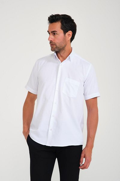 Fitmens Classic Short Sleeve Oxford Gift Boxed Men's Shirt Fs- 001200   - White