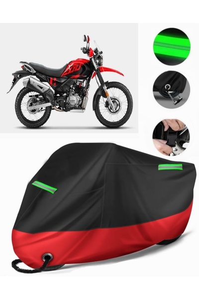 MotoEN Hero XPulse 200T Uyumlu Premium Motosiklet Brandası(Kilit Uyumlu)Siyah-Kırmızı