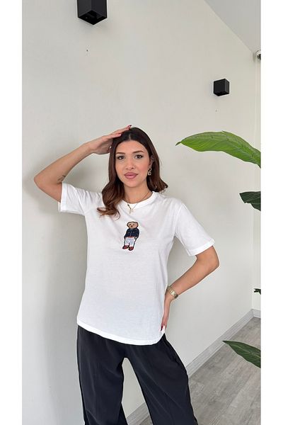 modadagiyim Γυναικείο Teddy Bear Teddy Bear Κεντημένο με λαιμόκοψη Premium T-shirt