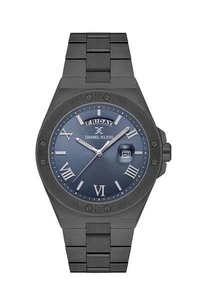 Daniel Klein Dk.1.13736-4 Day Display Steel Coated Waterproof Smoked Color Men's Wristwatch