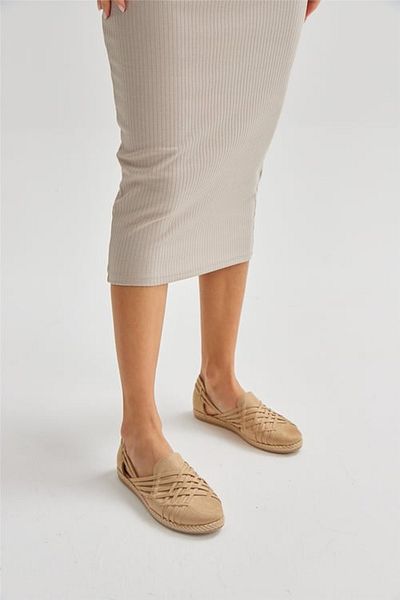 KAOF SHOES Women's Beige Suede Espadrille Shoes Women's Casual Shoes Women's Ballerina Shoes Women's Classic Shoes