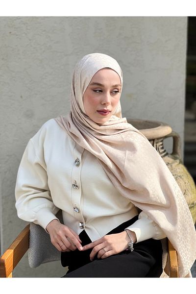 Modakaşmir Silky Jacquard Series Linn Pattern Shawl
