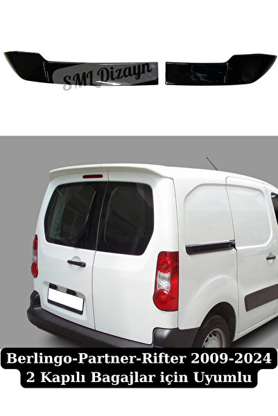 SML Dizayn Peugeot Partner Bagaj Üstü Spoiler 2009-2024 (2 Kapılı Bagaj Uyuml...