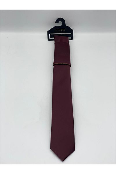 Fitmens Burgundy Men's Tie Handkerchief Set - Fs- 001866