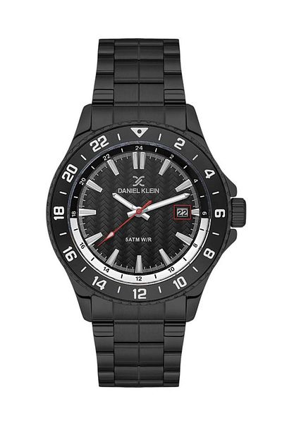 Daniel Klein Dk.1.13818-5 Submarine Design Fixed Bezel Waterproof Steel Finish Black Men's Lever