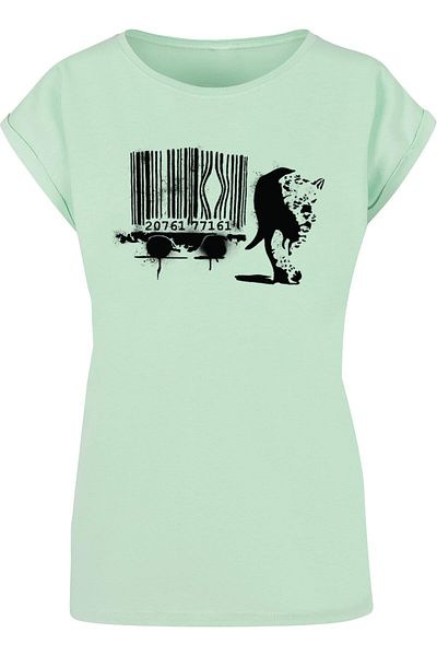 Merchcode Ladies Brandalised - Barcode Leopard Circle T-shirt