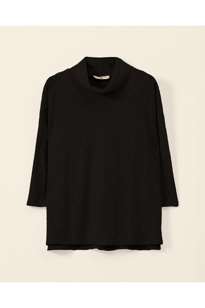 SCL Desenli Degaje Yaka Uzun Kollu Tunik