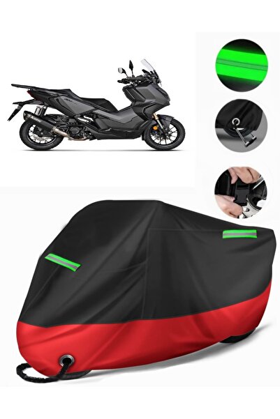 MotoEN Honda ADV350 Uyumlu Premium Motosiklet Brandası(Kilit Uyumlu)Siyah-Kırmızı