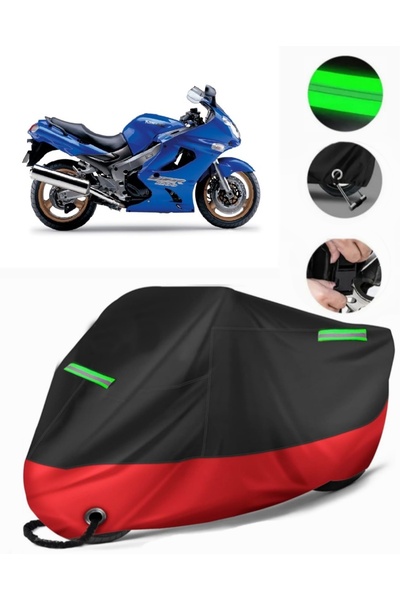MotoEN غطاء دراجة نارية ممتاز متوافق مع Kawasaki ZZR 1200 (متوافق مع القفل) أ...