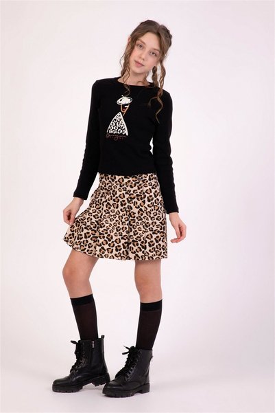 Dmb Devojčice Leopard Print Šorts Suknja Bež M0489