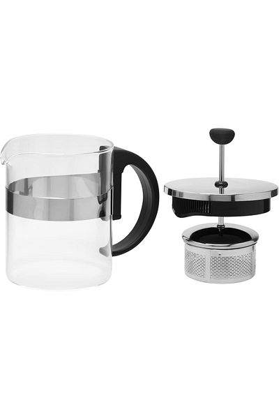 Trust Pro Borosilicate Glass Tea Maker, 600 ml, Clear