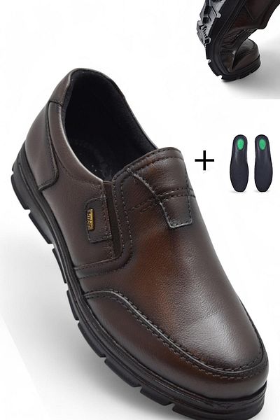 ISPARTALILAR Tab1645-S Winter Men's Shoes - 100% Genuine Leather, Full Orthopedic Sole, Rubber Non-Slip