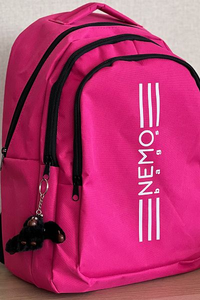 FCSTORE Unisex Ροζ Μεγάλο Μέγεθος Laptop Σχολική Τσάντα Ταξιδίου 24 Lt 45x30cm, + Μπρελόκ Gorilla
