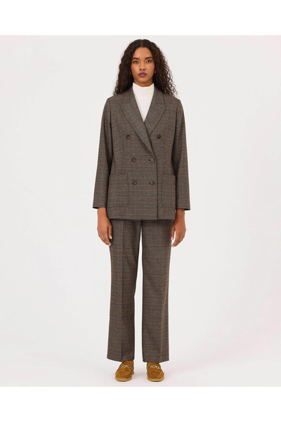 SEÇİL Ekose Desenli Cepli Ceket