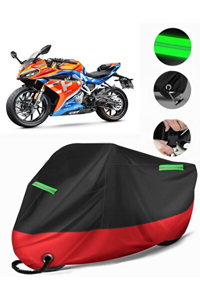 MotoEN CF Moto 250SR Uyumlu Premium Motosiklet Brandası(Kilit Uyumlu)Siyah-Kırmızı