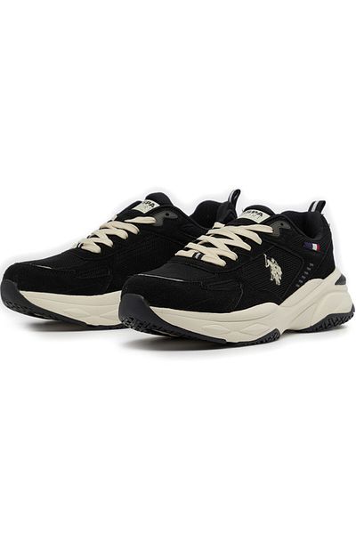 U.S. Polo Assn. Men's Black Low-Top Sneakers - Lightweight Lace-Up Design, Comfortable for Everyday Outfits