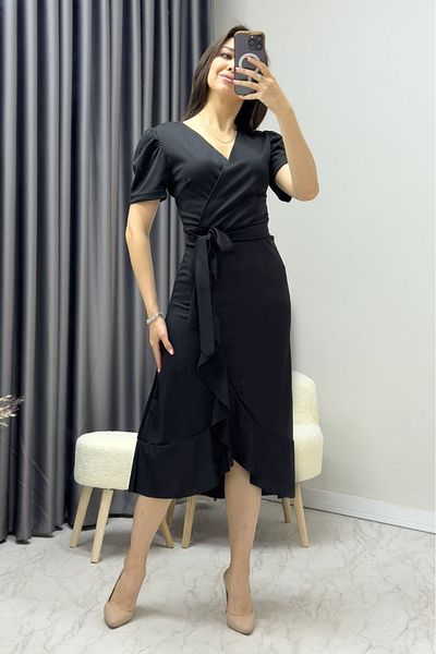 JANES Rochie cu curea de lungime midi de sezon nou 120 cm