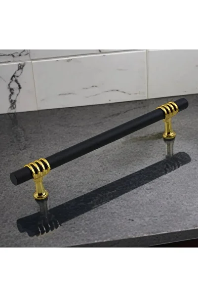 NUBLADO Lamos Furniture Mâner dulap bucătărie sertar dulap mâner capac mâner negru auriu 224 mm mâner metalic.