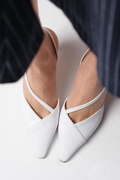 Mio Gusto Dia White Color Women's Heeled Shoes