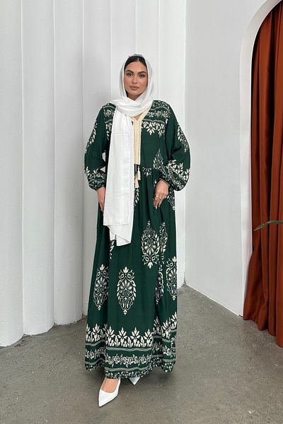 msm fashion Rochie de damă rochie lungă de vară cu decolteu în V cu imprimeu