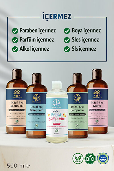 ApAyrı Yaşam %100 Bitkisel Yağlı Saçlar Için Doğal Saç Şampuanı 500 ml