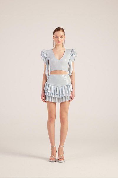 HOLLY LOLLY Blue Skirt Blouse - Ruffle Detail - Nana Set