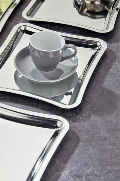 ŞAKİLATA CONCEPT Luxury 6-Piece Metal Presentation Tray, 22cm, Single Piece