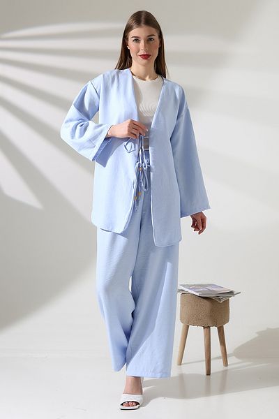 ensade Lace-Up Woven Double Set